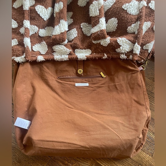 ANTHROPOLOGIE Faux Fur Tote Bag Hearts Shearling Sherpa Boho Cozy. - Picture 13 of 16